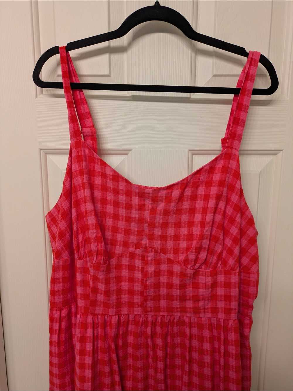 Lane Bryant Pink and Red Gingham Tank Dress